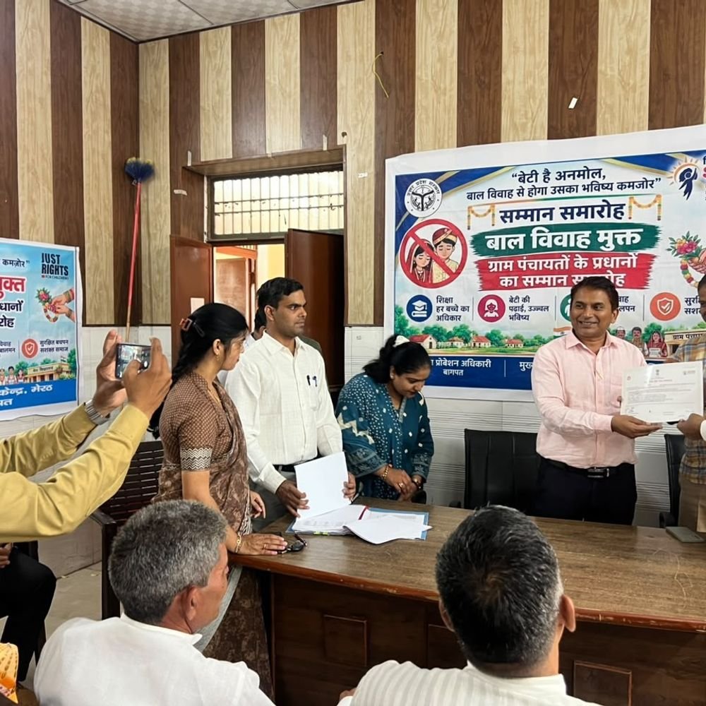 बाल विवाह मुक्त 12 गांवों के प्रधान सम्मानित:राज्यस्तरीय पुरस्कार के लिए भेजे गए नाम, जिला प्रोबेशन विभाग ने दिया प्रमाण पत्र
