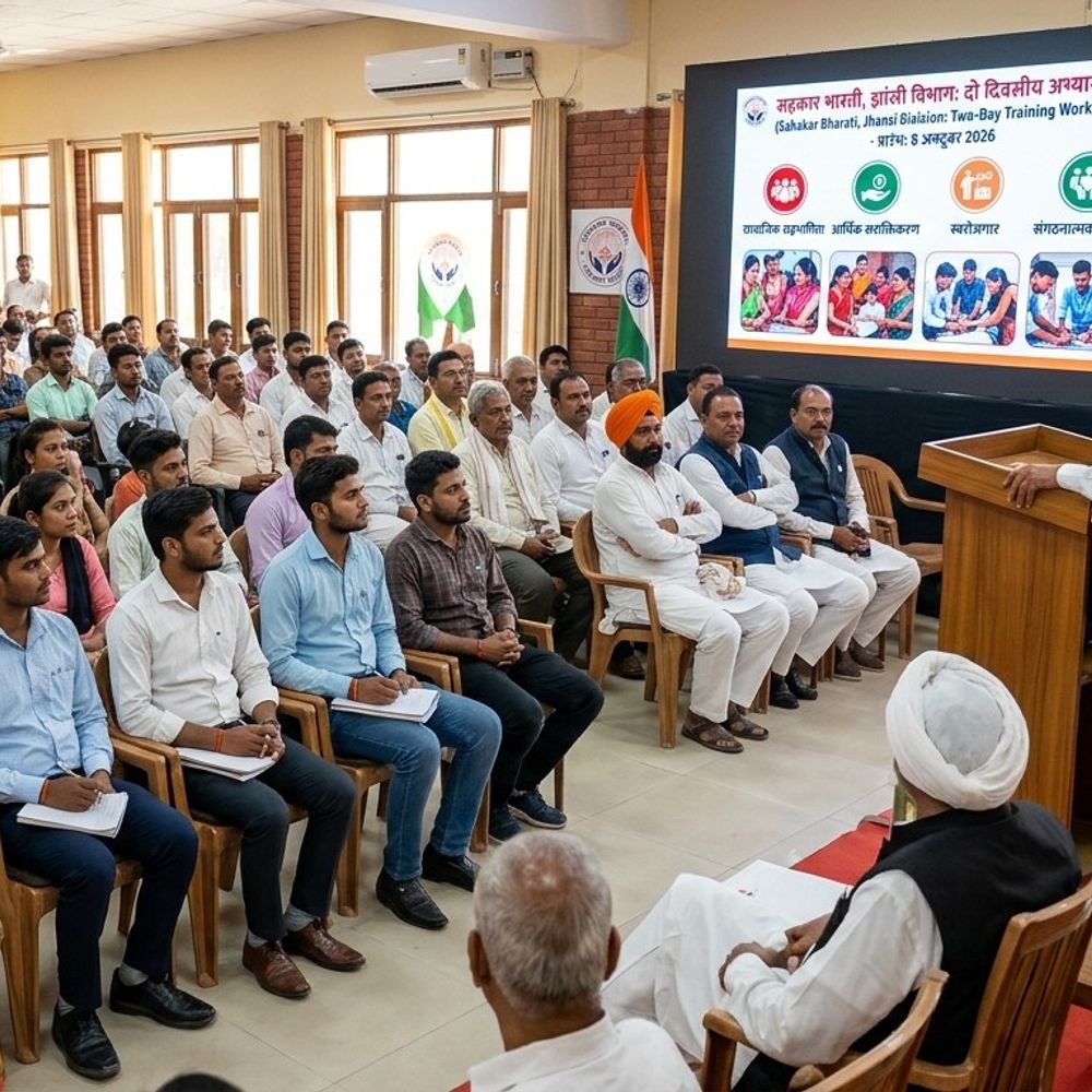 सहकारिता से आर्थिक सशक्तिकरण:झांसी में दो दिवसीय अभ्यास वर्ग, स्वरोजगार पर मिलेगा प्रशिक्षण