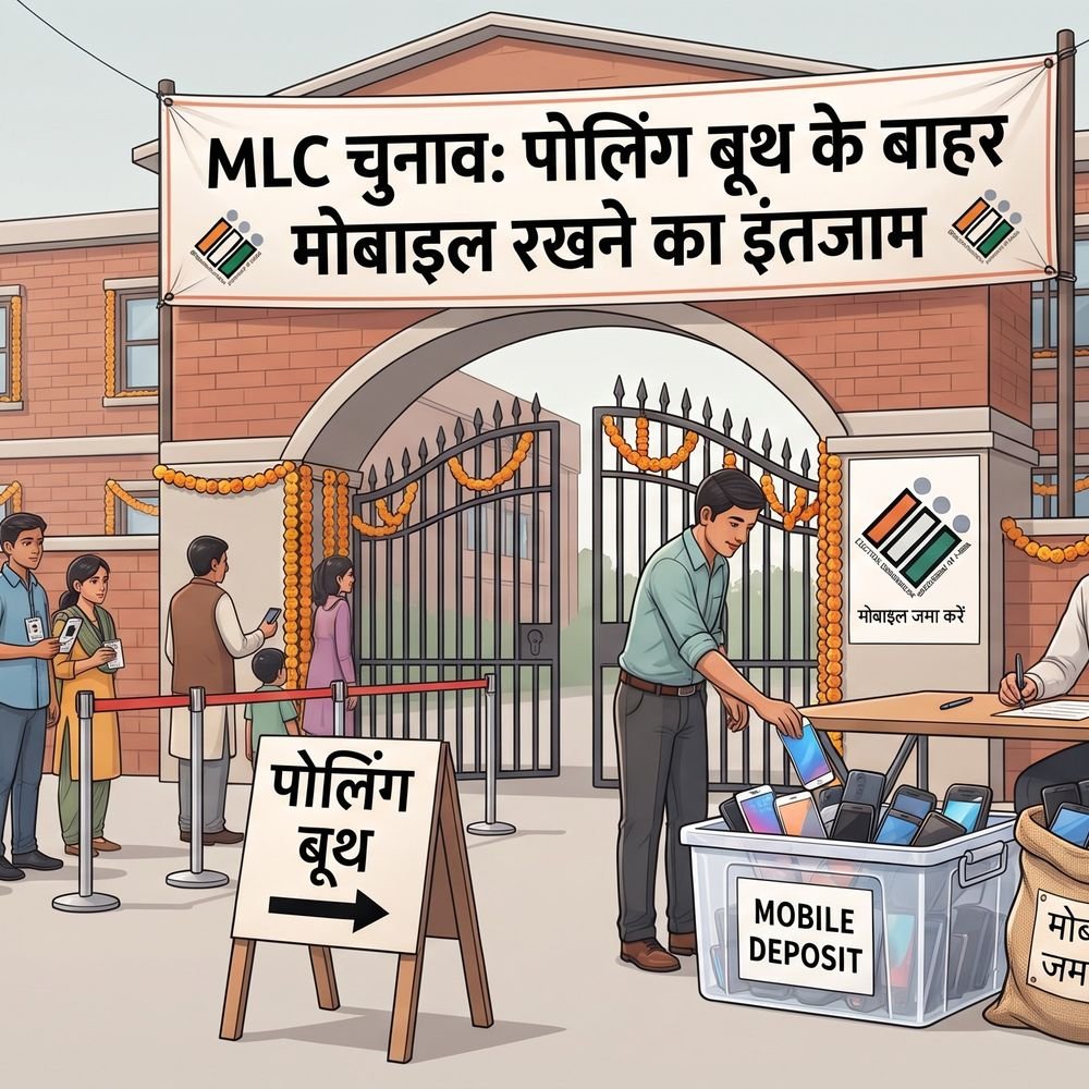 MLC चुनाव- पोलिंग बूथ के बाहर मोबाइल रखने के इंतजाम:निर्वाचन आयोग ने हर बूथ पर दो कर्मचारी लगाए, वीडियोग्राफी भी होगी