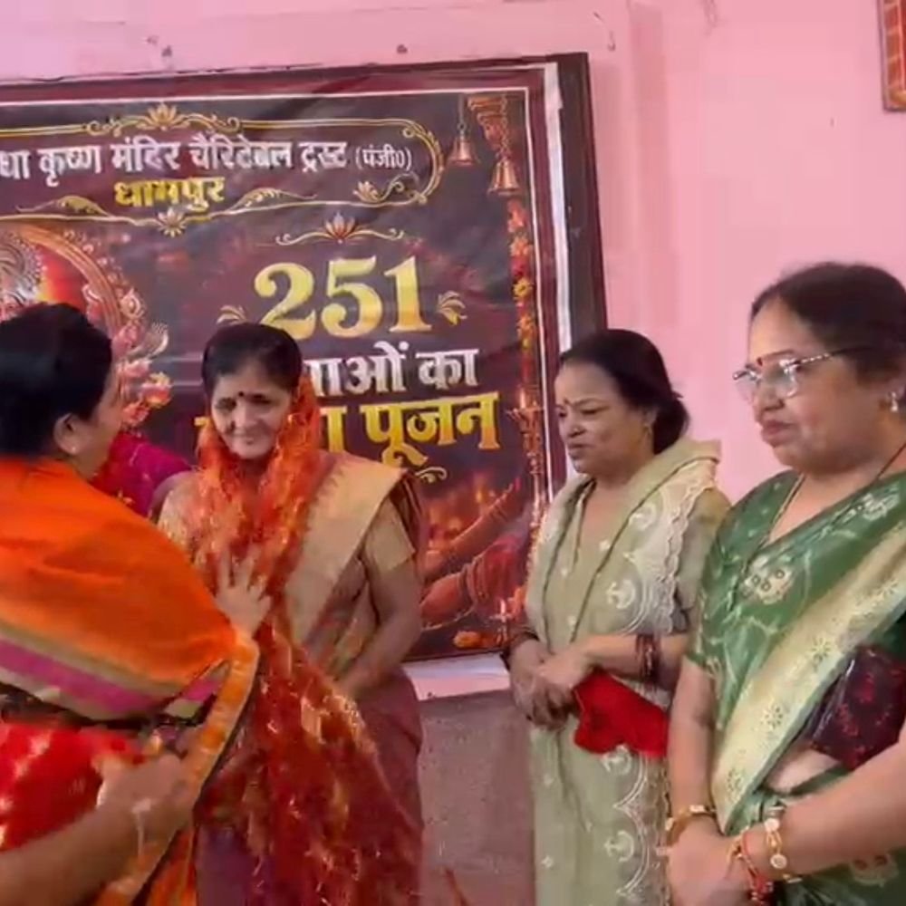 नवमी पर बिजनौर में कन्या पूजन और भंडारे का आयोजन:धामपुर में 251 कन्याओं का चरण पूजन, चामुंडा धाम में सैकड़ों ने पाया प्रसाद