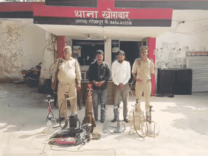 गोरखपुर में हुक्का बार में छापा, 2 अरेस्ट:फॉरेस्ट क्लब में लड़के-लड़कियों को दिया जा रहा था नशे का डोज, होटल व्यवसायी फरार