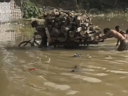 गोरखपुर में नेपाल की बारिश से बाढ़ का खतरा:राप्ती खतरे के निशान से ऊपर, 12 गांवों में घुसा पानी; 10 हजार लोग प्रभावित