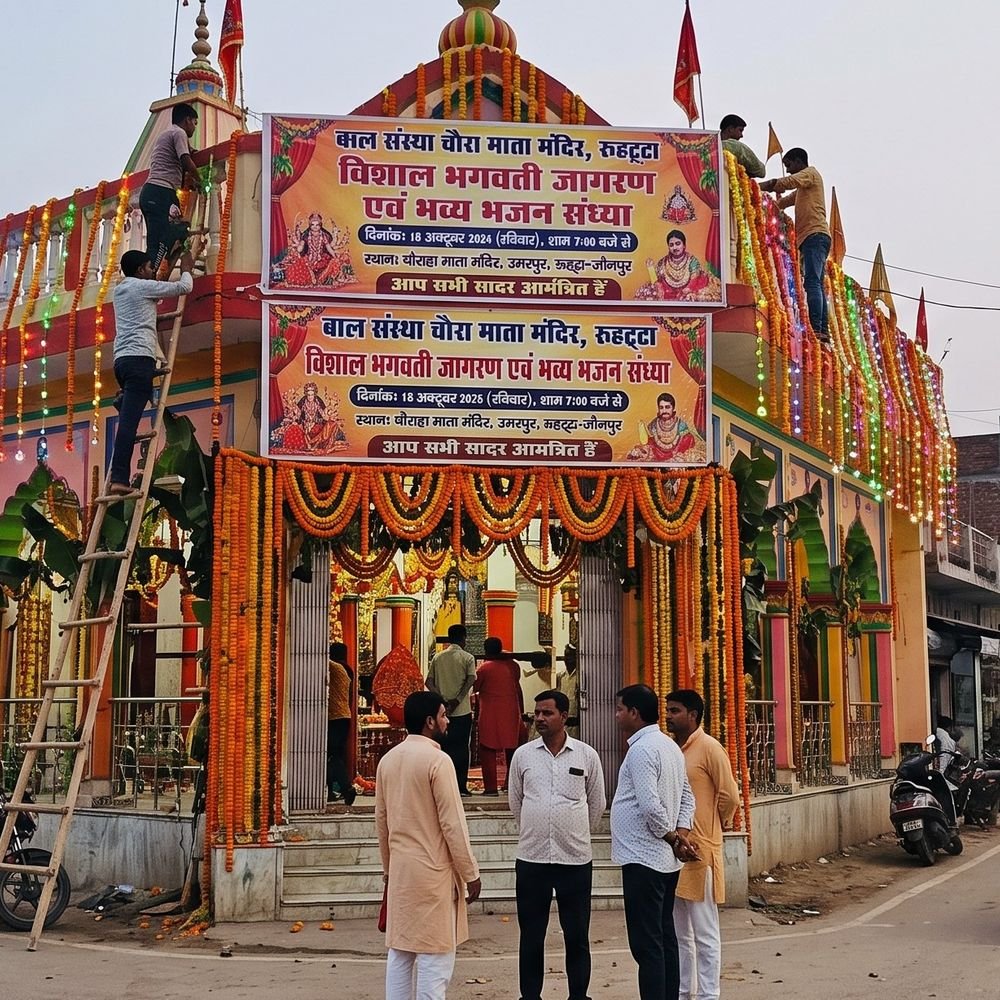 जौनपुर में भजन संध्या:'चौरा माता मंदिर' में 18 को सजेगी माता की चौकी