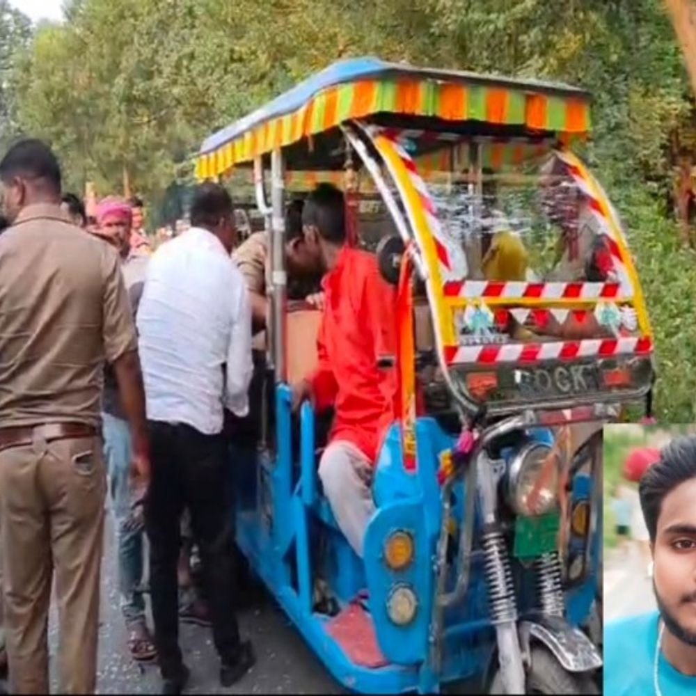 बस की टक्कर से बाइक सवार युवक की मौत:लखनऊ ले जाते समय 60 किमी पहले तोड़ा दम, गर्भवती है पत्नी