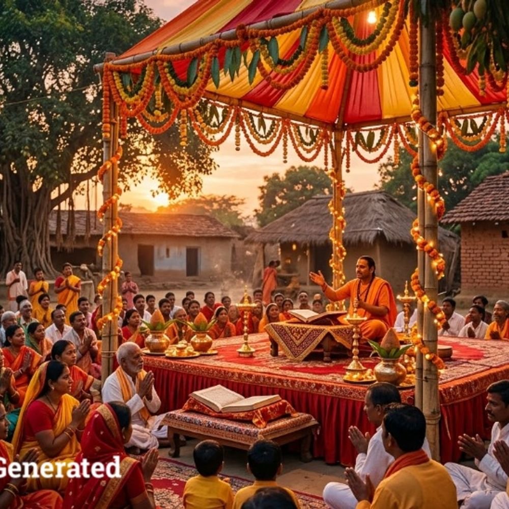 बिछुड़ी में राम कथा आयोजित:एकता, भाईचारे और आपसी सौहार्द की भावना को मजबूत करना उद्देश्य