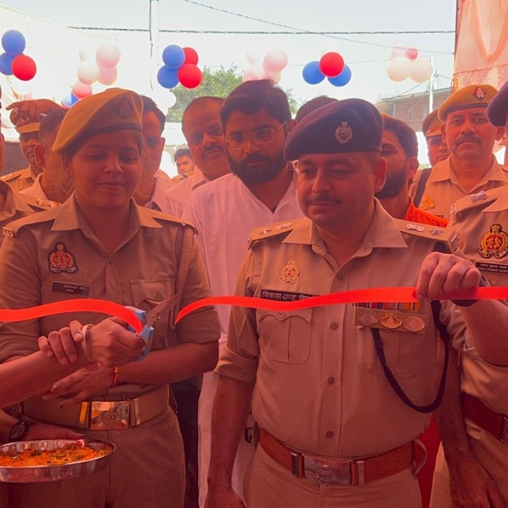 एसपी ने दबथरा पुलिस चौकी का उद्घाटन किया:पौधारोपण कर पर्यावरण संरक्षण का संदेश दिया, कन्या भोज भी कराया