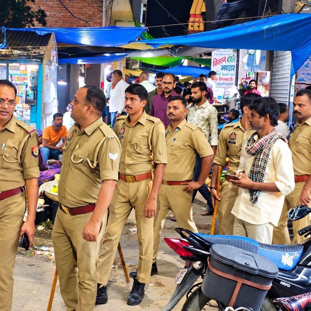 सिकंदरपुर में दुर्गा पूजा मेला:श्रद्धालुओं की भीड़ को देखते हुए पुलिसकर्मी सुरक्षा व्यवस्था में जुटे