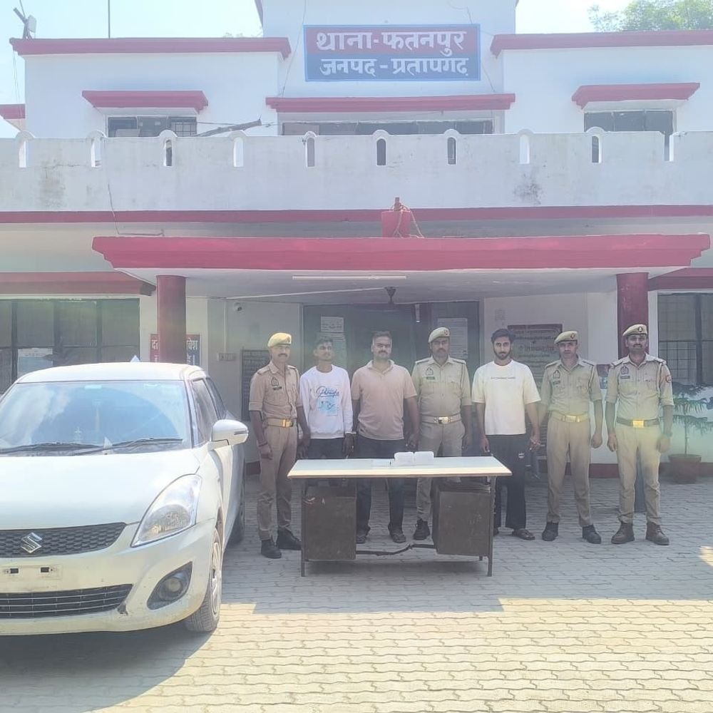 प्रतापगढ़ में 40 ग्राम MD ड्रग्स के साथ 3 गिरफ्तार:अनुमानित कीमत 10 लाख, कार भी बरामद