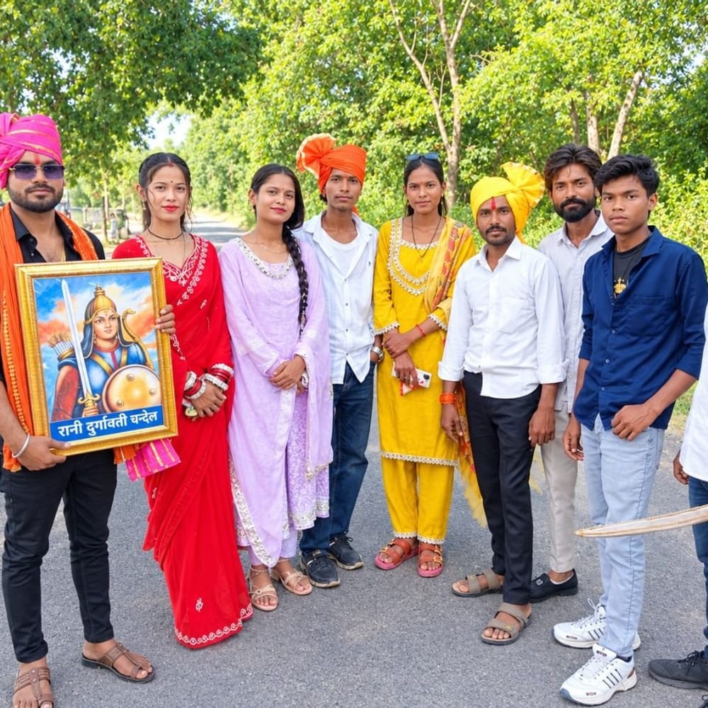 ललितपुर में महारानी दुर्गावती जयंती पर शोभायात्रा:चित्र पर पुष्प अर्पित कर पूजन किया, शिक्षा पर जोर दिया गया
