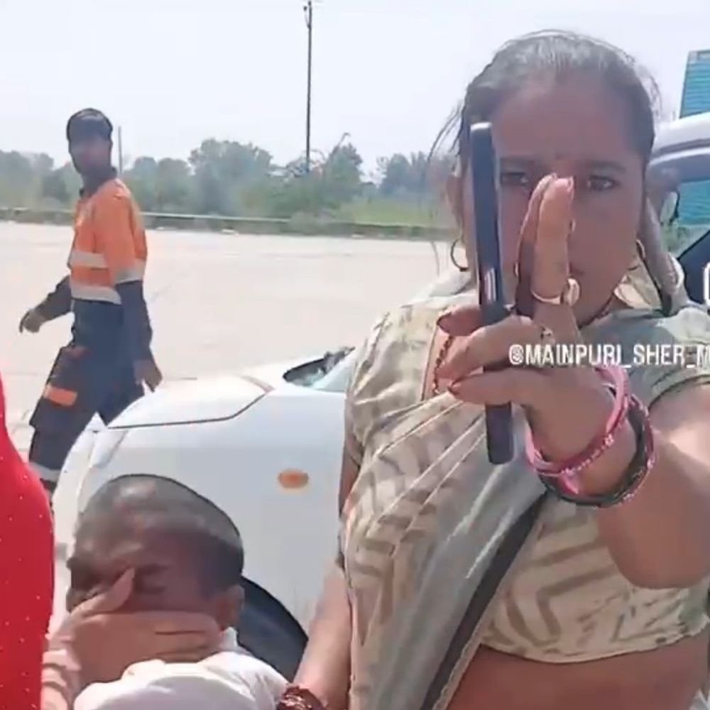 काजल राजपूत ने वीडियो क्रिएटर छोटा ऊदल को पीटा:एटा में NH-34 पर थप्पड़ और चप्पल से मारा, पुलिस जांच में जुटी