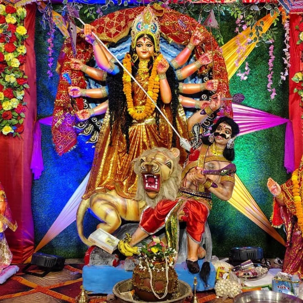 अयोध्या में मां-कालरात्रि की आराधना:ग्रामीण क्षेत्रों में करीब 200 स्थानों पर भंडारे और प्रसाद का वितरण हुआ
