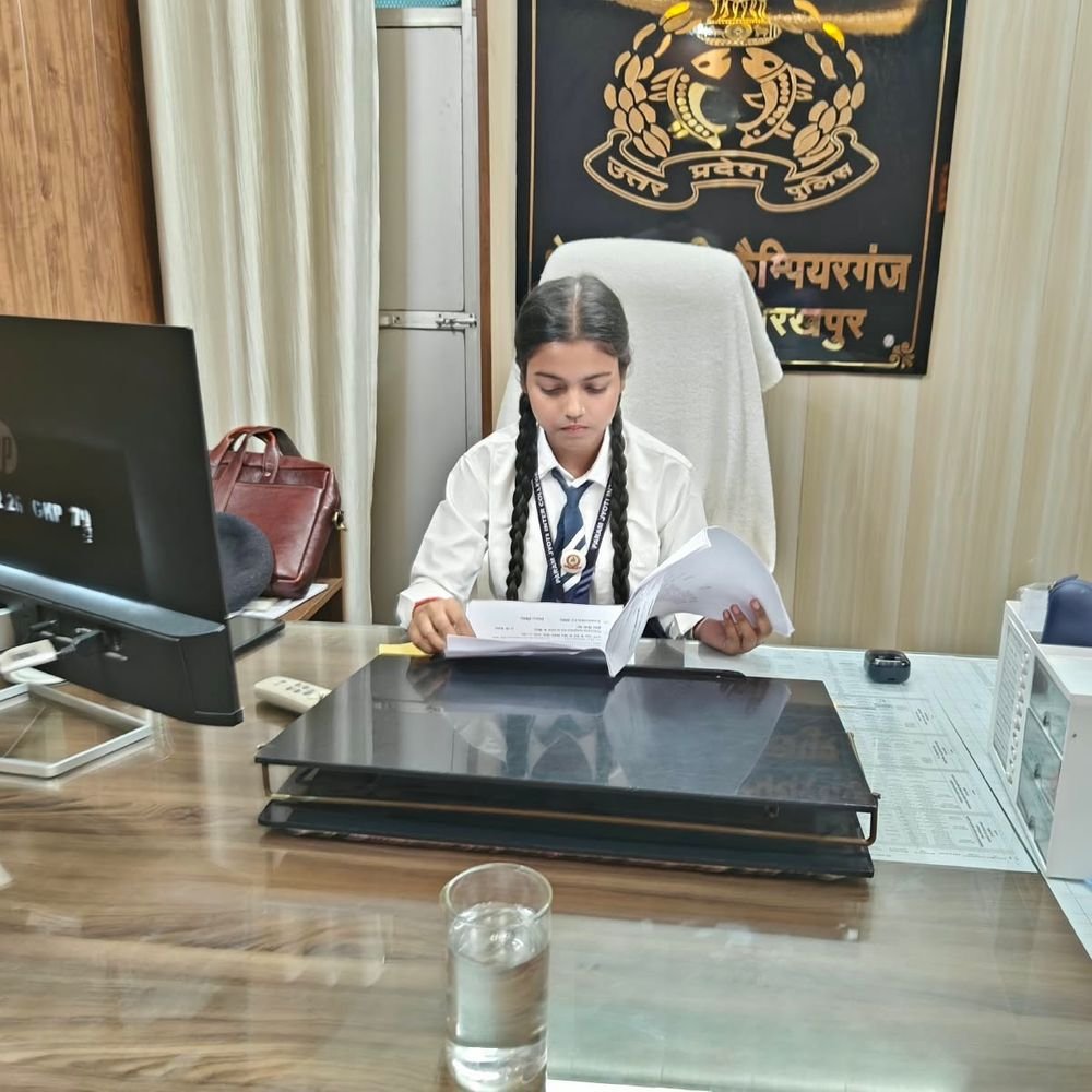 शिखा बनीं एक दिन की सीओ कैंपियरगंज:पुलिस अधिकारी की भूमिका निभाई और प्रशासन की कार्यप्रणाली को समझा