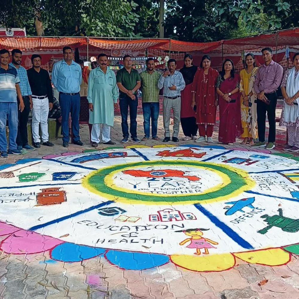 भदपुरा में सेवा संकल्प अभियान:सजी भव्य रंगोली, महिलाओं की गोद भराई व बच्चों का अन्नप्राशन