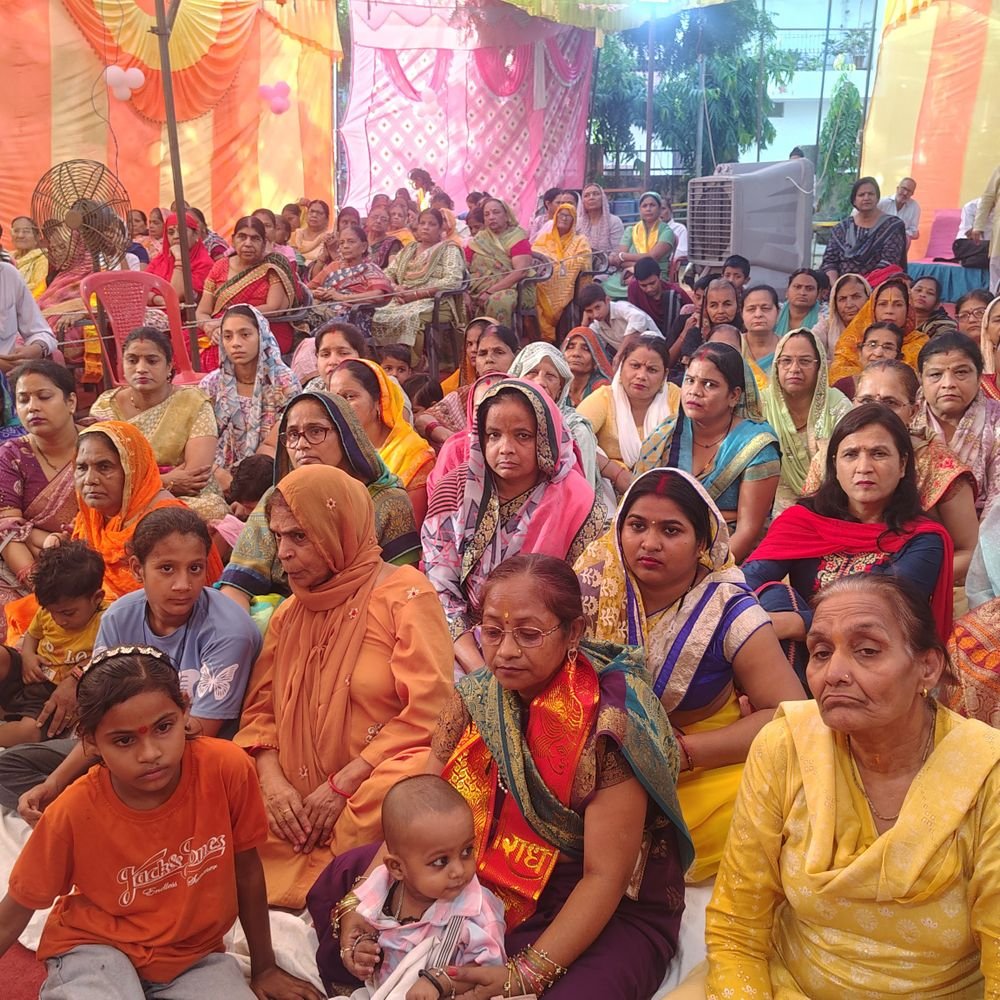 चंद्रलोक पार्क में श्रीमद्भागवत कथा:श्रद्धालुओं ने सुनी भक्त प्रह्लाद व राम अवतार की कथा