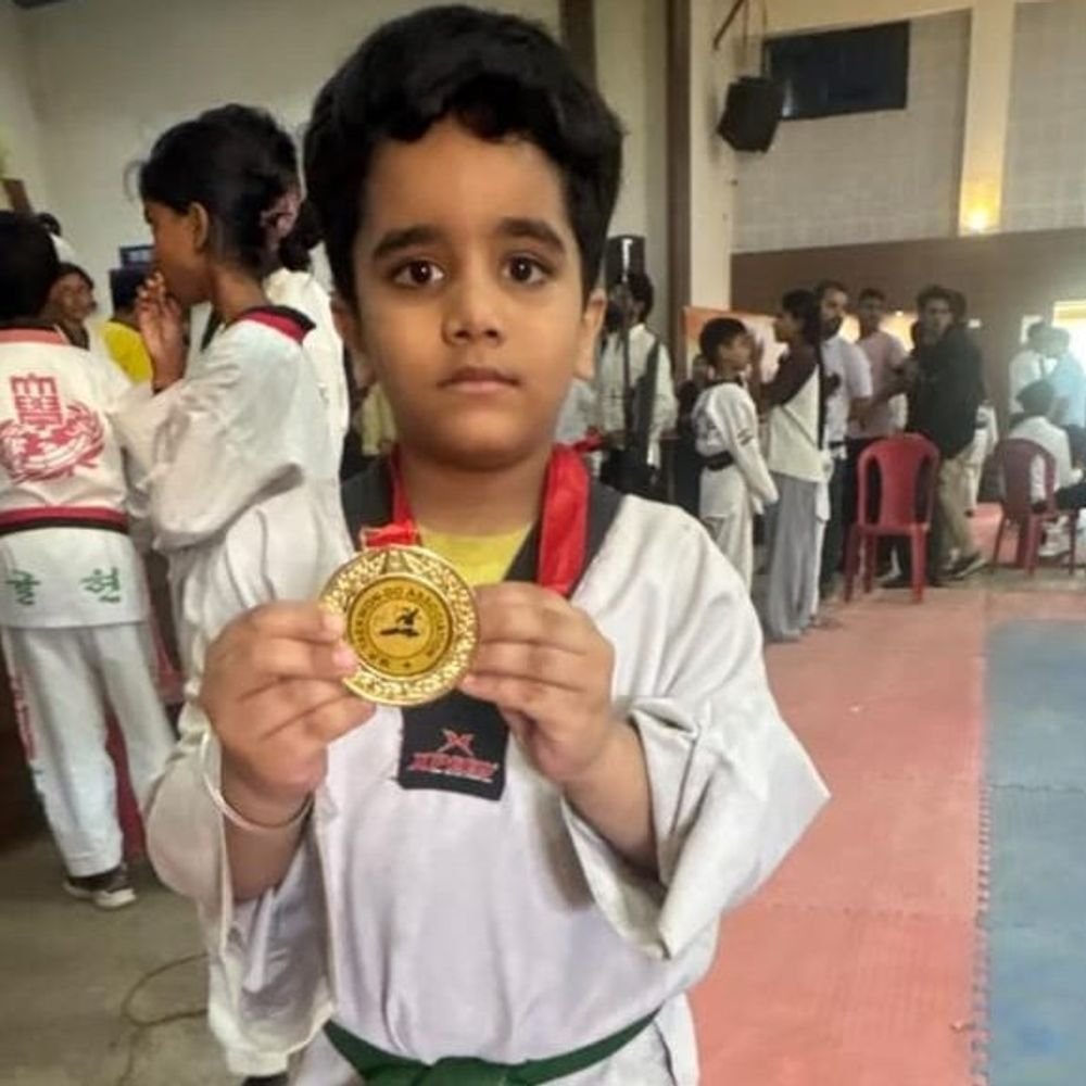 अथर्व ने जीता गोल्ड मेडल:MP के विदिशा में हुई ताइक्वांडो चैंपियनशिप में किया शानदार प्रदर्शन
