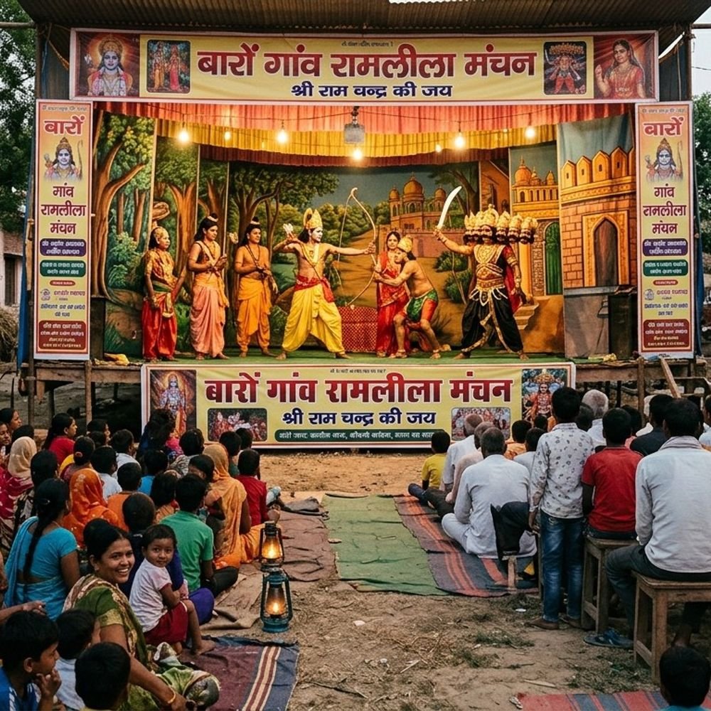 बारों गांव में रामलीला की तैयारी:14 अक्टूबर से होगा रामलीला का शुभारंभ, श्रीराम की लीलाओं का होगा मंचन