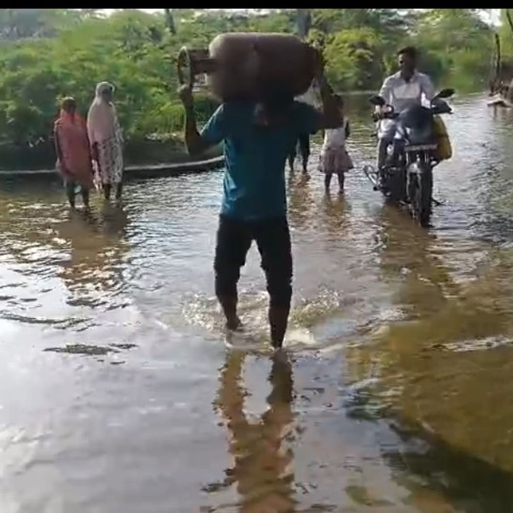 पांडु नदी का जलस्तर घटा, रास्ते-फसलें अब भी जलमग्न:कानपुर देहात में ग्रामीणों की परेशानियां बरकरार, चारे और आवागमन का संकट