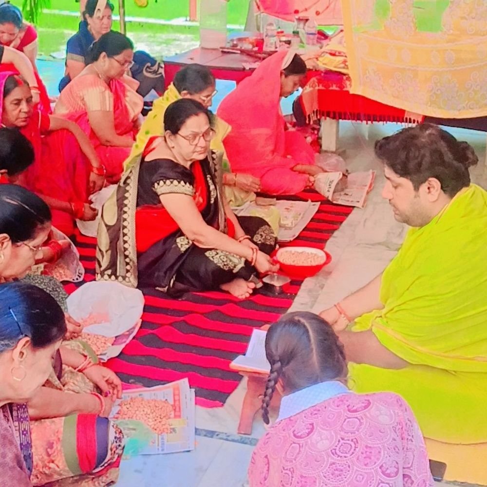 कानपुर में 9 दिवसीय सहस्राचन हवन:माता की चौकी में गूंजे जयकारे, 20 अक्टूबर को होगा कन्या पूजन