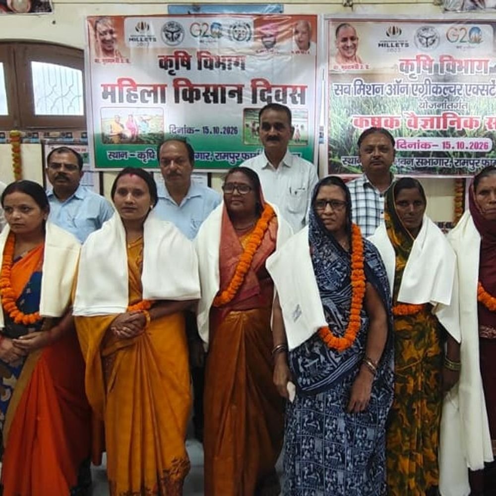राष्ट्रीय महिला किसान दिवस पर प्रगतिशील महिला कृषक सम्मानित:कृषि भवन में प्राकृतिक खेती, श्रीअन्न और पराली प्रबंधन की जानकारी दी गई