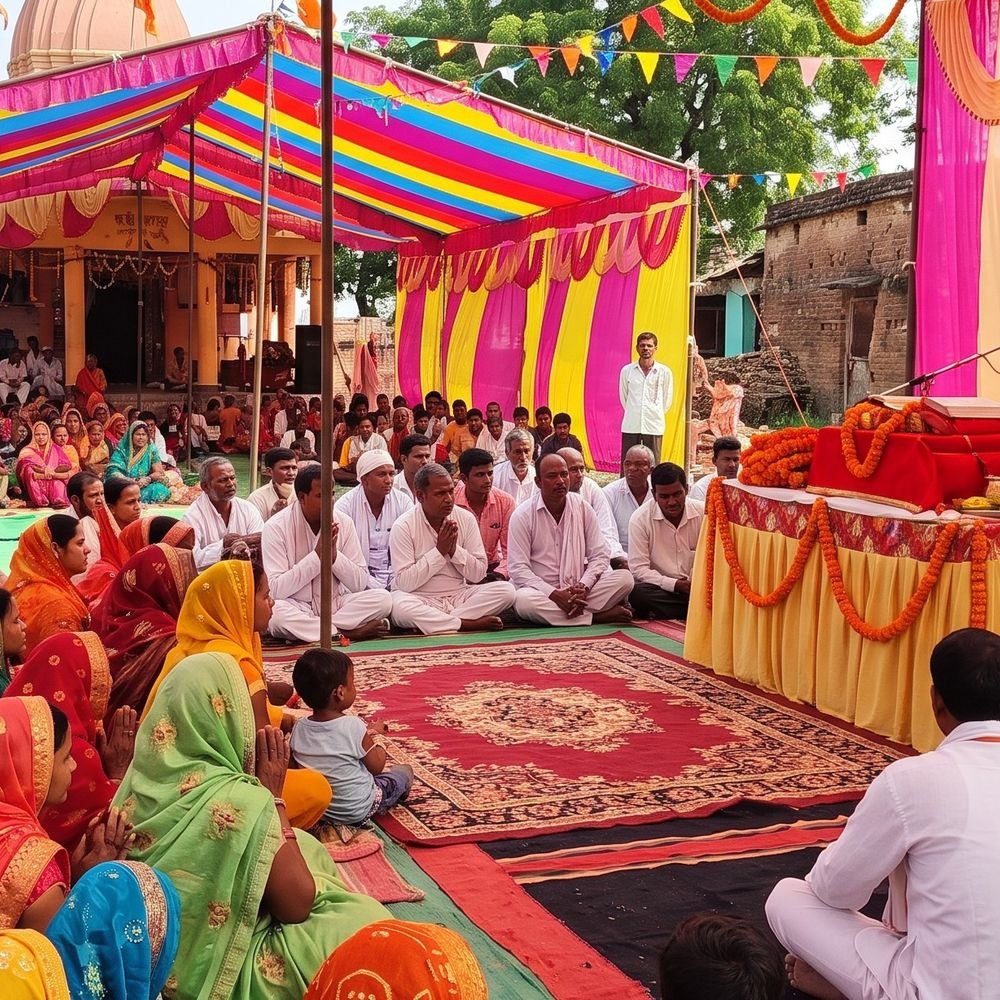 सम्मय माता मंदिर में देवी भागवत कथा:गोंडा में 9 दिनों तक गूंजेंगे दुर्गा सप्तशती के मंत्र, तैयारियां पूरी