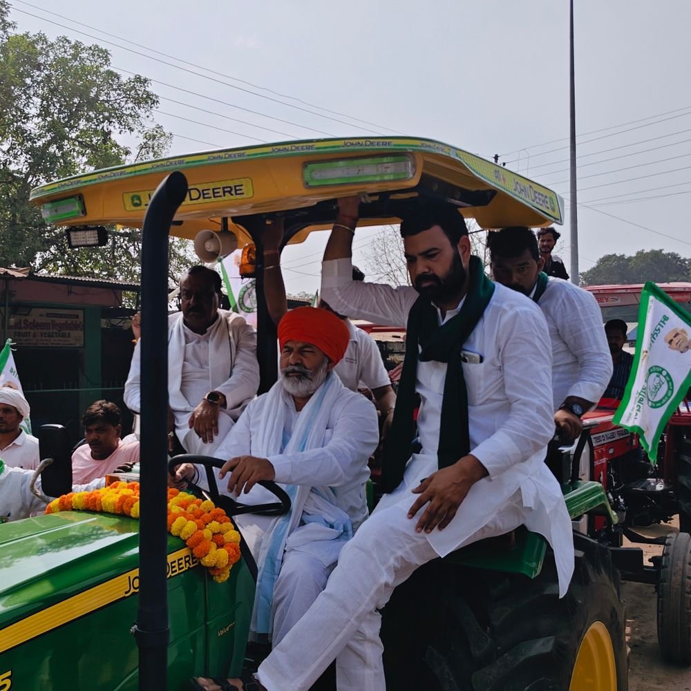 राकेश टिकैत ने प्रयागराज में उठाईं 12 सूत्रीय मांगें:किसान यूनियन कार्यालय पर हमले के आरोपियों की गिरफ्तारी की मांग, आंदोलन की चेतावनी