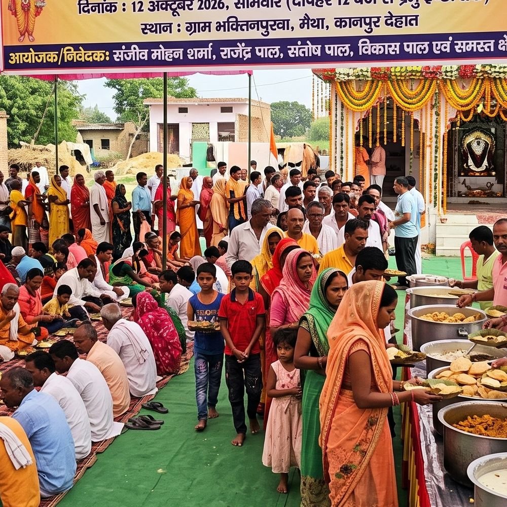 भक्तिनपुरवा में भंडारा 12 को:बंटेगा महाप्रसाद, श्रद्धालुओं के लिए विशेष व्यवस्थाएं की