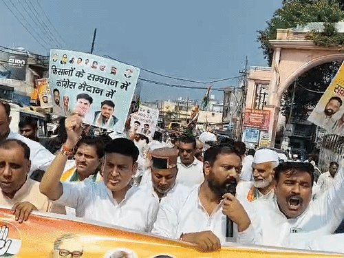 सहारनपुर में कांग्रेस की किसान न्याय यात्रा:संजीव आर्य बोले-राहुल गांधी मन की नहीं, आम लोगों के दिल की बात सुनते हैं
