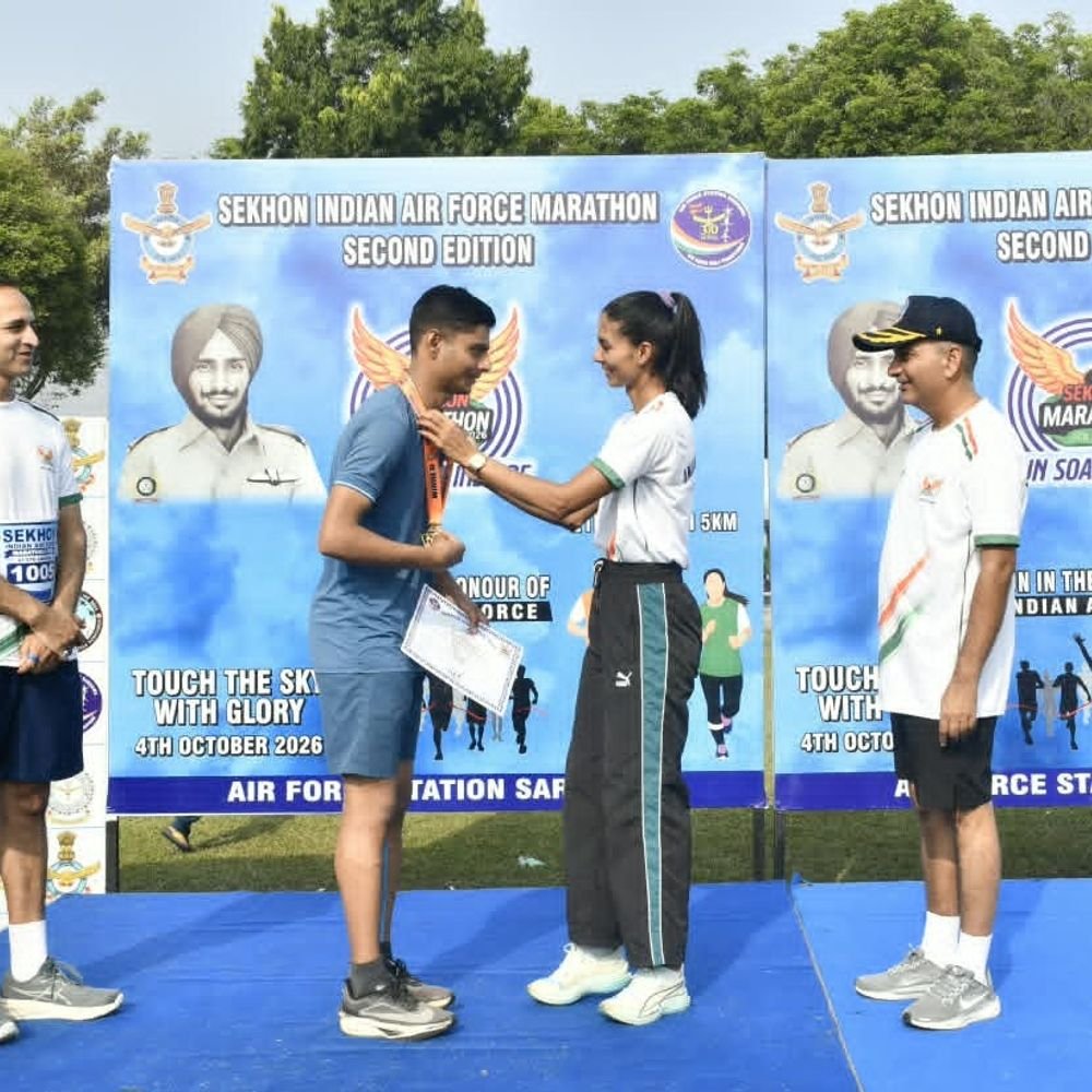 सहारनपुर में सेखों इंडियन एयर फोर्स मैराथन हुई:प्राची चौधरी की मौजूदगी में 5, 10 और 21 किमी दौड़ में जुटे प्रतिभागी