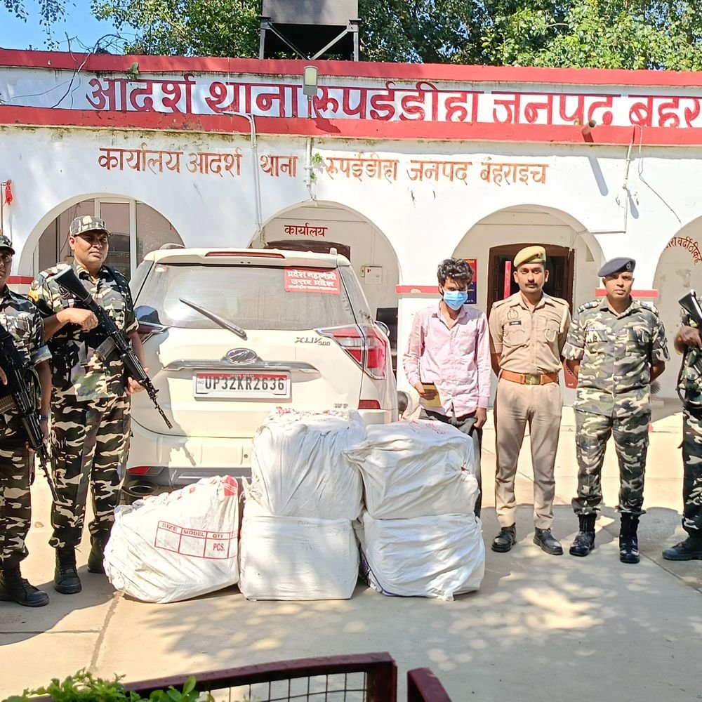 ‘प्रदेश महामंत्री’ लिखी कार से कोडीन सिरप बरामद, एक गिरफ्तार:बहराइच में दो मीडिया आईडी कार्ड और मोबाइल मिले, केस दर्ज