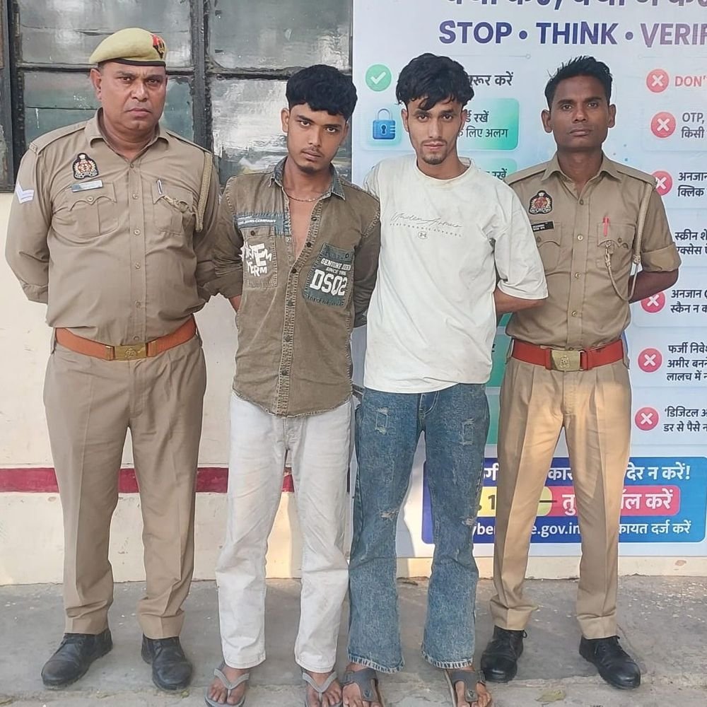 दो दुकानों में चोरी का खुलासा, दो आरोपी गिरफ्तार:कन्फेक्शनरी और वेल्डिंग की दुकान से ग्लाइंडर, ट्रक जैक समेत सामान बरामद