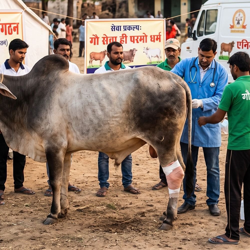 गौवंश का सफल उपचार:गौशाला में भेजा गया, 'सनातन सेवा संगठन' ने कहा- गौरक्षा ही परम धर्म है