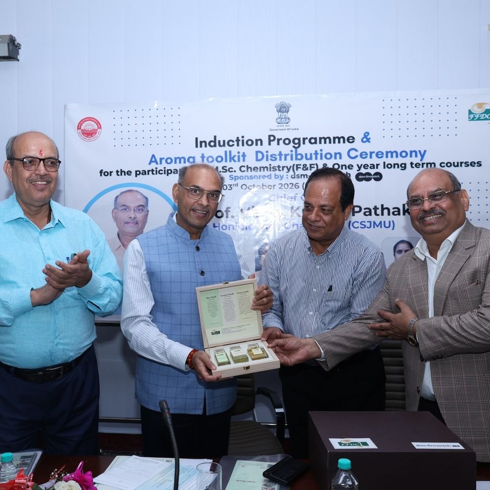 एआई से विकसित होंगे नए फ्रेगरेंस-फ्लेवर उत्पाद:FFDC पहुंचे सीएसजेएमयू के वीसी, बोले- वेलनेस से जुड़े कोर्स शुरु होंगे