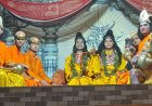 हनुमान जी का पराक्रम देख गूंजे जयकारे:भोजूबीर रामलीला में दर्शकों की आंखें हुईं नम, समुद्र लांघने का प्रसंग भी दिखाया गया