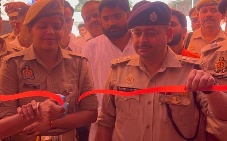 एसपी ने दबथरा पुलिस चौकी का उद्घाटन किया:पौधारोपण कर पर्यावरण संरक्षण का संदेश दिया, कन्या भोज भी कराया
