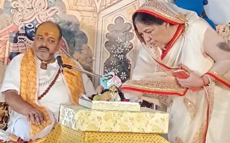 रामपुर के वृद्ध आश्रम में भागवत कथा:भगवान श्रीकृष्ण की बाल लीलाओं, पूतना वध, माखन चोरी का वर्णन किया