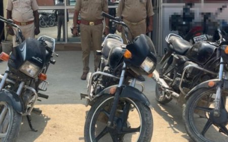 तीन बाल अपचारी चोरी की 3 बाइक के साथ गिरफ्तार:मुगलसराय स्टैंड से चुराई थीं हीरो स्प्लेंडर प्लस, सस्ते में बेचने की फिराक में थे