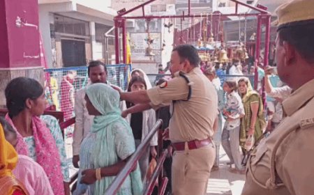 मंदिरों में बढ़ी भीड़, पुलिस ने पहरा भी बढ़ाया:मनसा देवी मंदिर पर अचानक चेकिंग से खलबली, संदिग्ध महिला पकड़ी, सीसीटीवी कैमरे से निगरानी