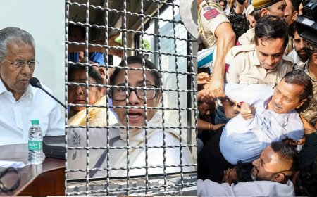 दिल्ली प्रदर्शन में ममता, केजरीवाल और विजयन हिरासत में, भाजपा का विपक्ष पर हमला