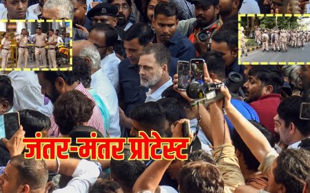 जंतर-मंतर पर विपक्ष का हंगामा, दिल्ली कांग्रेस अध्यक्ष हिरासत में; राहुल-खरगे भी पहुंचे