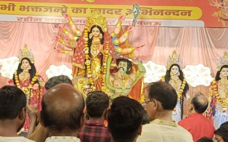 रहीम नगर में 44वीं दुर्गा पूजा शुरू:मूर्ति स्थापना के साथ शुरू महोत्सव, 20 अक्टूबर को निकलेगी शोभा यात्रा