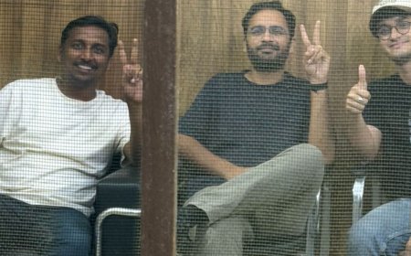 CJP कार्यकर्ता सौरव दास, आशुतोष रांका और अजिंक्य शिंदे गिरफ्तार:रात 3 बजे संसद मार्ग पुलिस स्टेशन लाए गए; 3 दिन में दूसरी बार अरेस्ट हुए