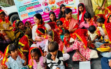गोरखपुर में में 101 कन्याओं का पूजन:शक्ति सेतु फाउंडेशन ने कराया सहभोज, समाज को दिया गया प्रेरक संदेश