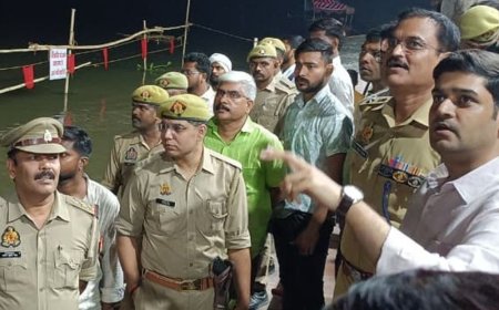 दसई पोखरा में 35 फीट के रावण का दहन:देर रात से मूर्ति विसर्जन शुरू, डीएम ने घाटों का जायजा लिया