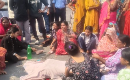 कानपुर में तेल टैंकर ने महिला को रौंदा, मौत:ड्यूटी जाते समय हुआ हादसा, परिजनों और स्थानीय लोगों ने लगाया जाम, पुलिस बल तैनात