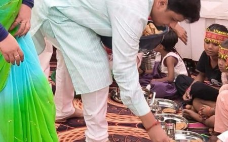 उन्नाव विधायक ने 5100 कन्याओं का पूजन किया:परिवार संग चरण वंदन कर लिया आशीर्वाद, भव्य कन्या भोज भी हुआ,