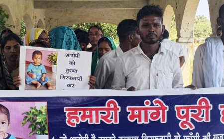 महराजगंज में 18 महीने के बच्चे को गाड़ी से कुचला:परिवार ने हत्या का केस दर्ज कर आरोपी की गिरफ्तारी मांगी, एसपी को सौंपा मांग पत्र