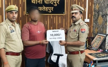 फतेहपुर में साइबर ठगी के ₹10,000 वापस मिले:चांदपुर पुलिस की तत्परता से पीड़ित प्रदीप कुमार के खाते में लौटे पैसे