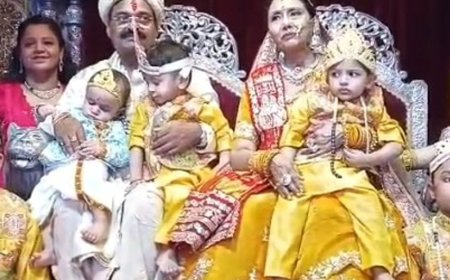 रामलीला मैदान में प्रगट भए रामलला, गूंजे बधाई गीत:चारों भाइयों के जन्म पर बांटी मिठाई और खिलौने, कल होगा सीता जन्म मंचन