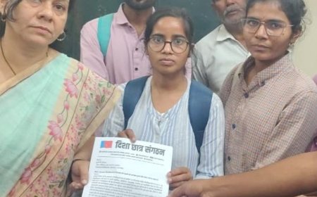 इलाहाबाद यूनिवर्सिटी में छात्रसंघ बहाली और चुनाव कराने की मांग:DSW को सौंपा ज्ञापन, दिशा छात्र संगठन ने उठाई मांग