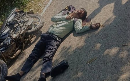 हरदोई में सड़क के गड्ढे से शिक्षक की मौत:प्राथमिक विद्यालय के शिक्षक संकुल बैठक में जा रहे थे, मदरा-पिहनिया के बीच हादसा